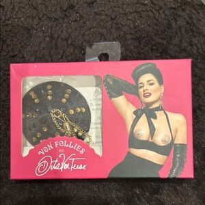 Von Follies Black and Gold Pasties/ tassels